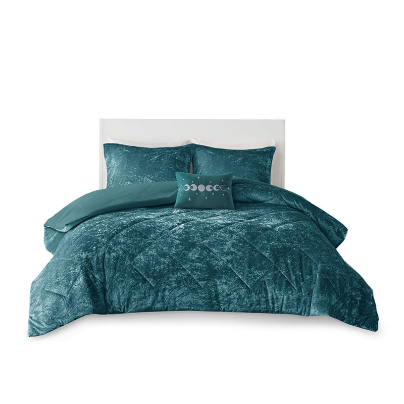 Ensembles de literie en velours luxueux, polyester bleu sarcelle pour les chambres modernes