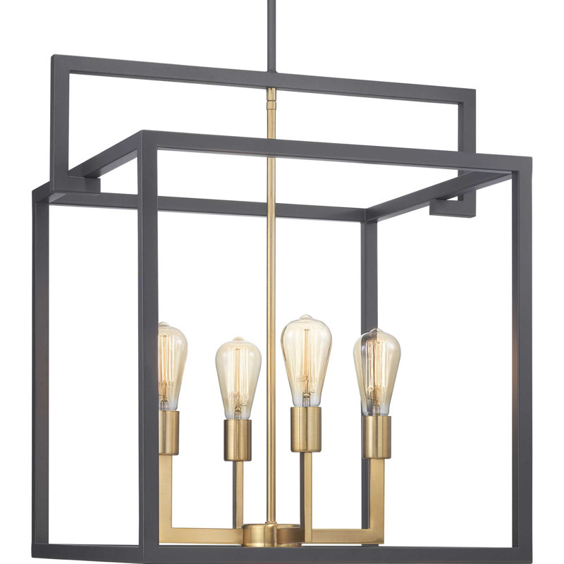 Lustre rectangulaire à 4 lumières Gaia