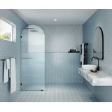 Maven 30 in. x 86.75 in. Fully Frameless Arched Fluted Single Fixed Shower Panel