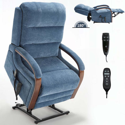 Fauteuil inclinable Power Lift avec accoudoirs en bois massif, massage thermique et mécanisme de mouvement robuste