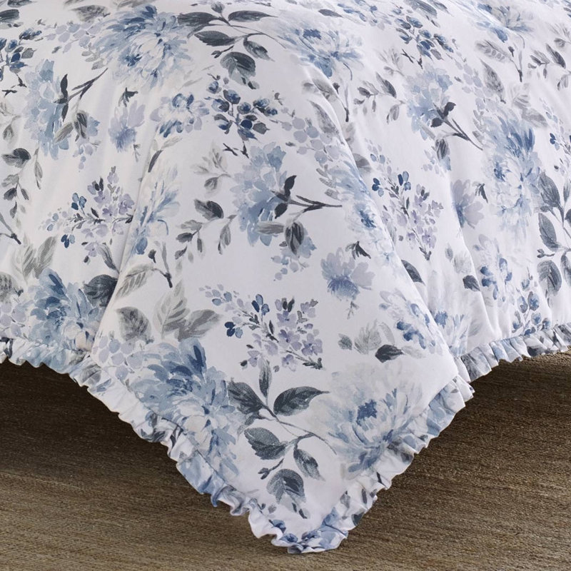 Ensemble d'édredon en coton Laura Ashley Chloe, Édredon double/grand et 2 taies décoratives