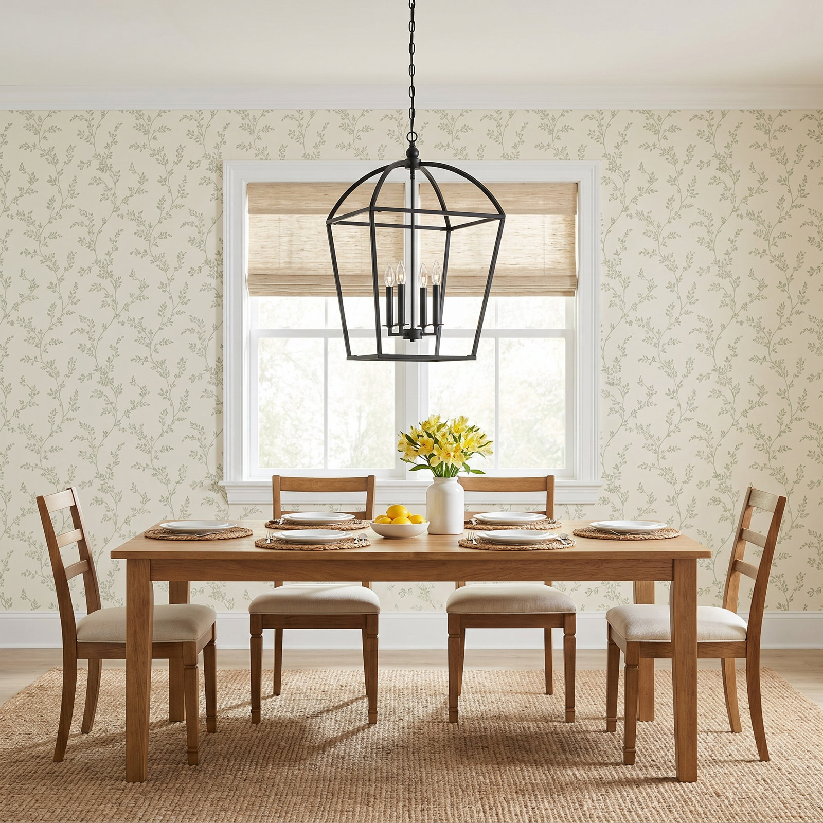Alfreda 4-Light Chandelier, Matte Black