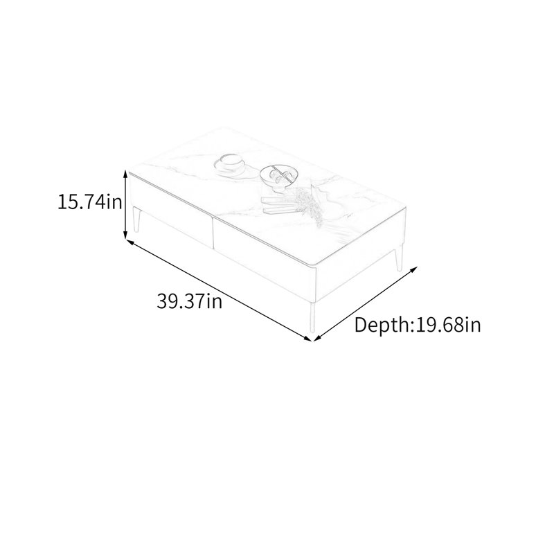Table basse avec tiroir Luxury Rock