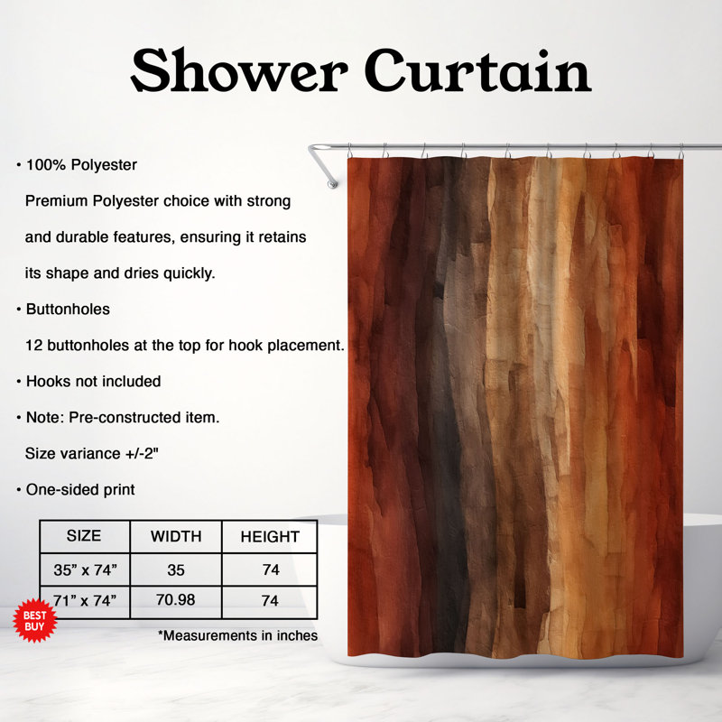 Rideau de douche Elemental Eden - Premium, H 74 po x l 71 po