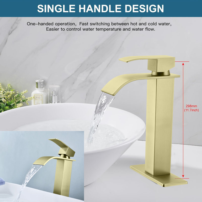 Vessel Sink Faucet Bathroom Faucet, Brushed Gold