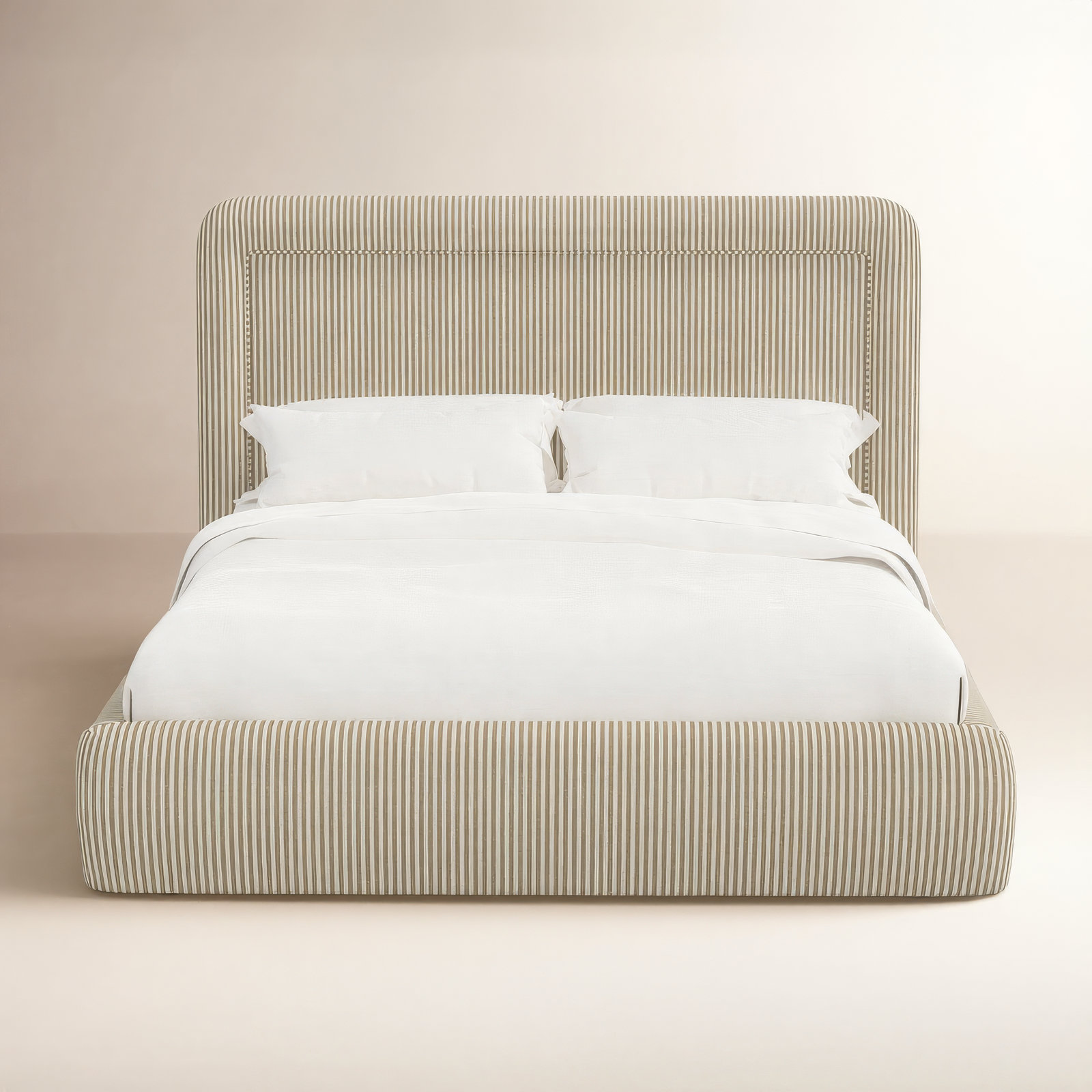 Stoffer Home x Cloth and Co. Marisa Bed, Full, Jane Stripe Burlap