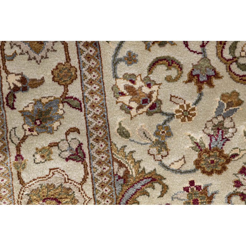 Hand-Knotted High-Quality Beige and Beige Area Rug