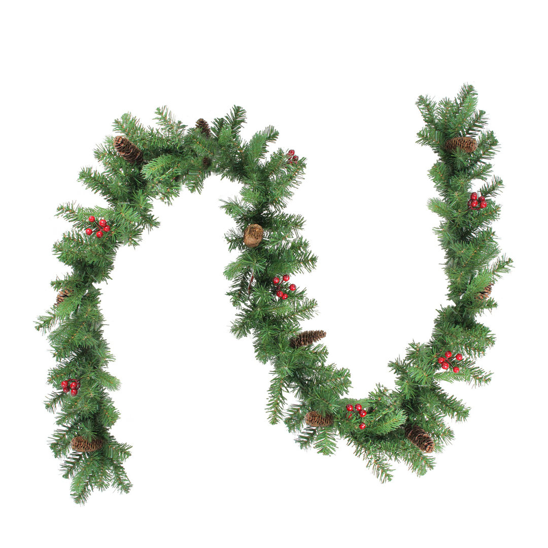 9' x 10" Noble Fir with Berries Artificial Christmas Garland - Unlit Northlight Seasonal