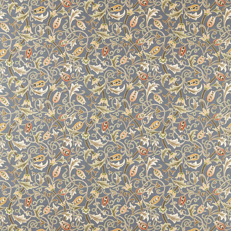 Scrolling Tulip, Slate/Apricot
