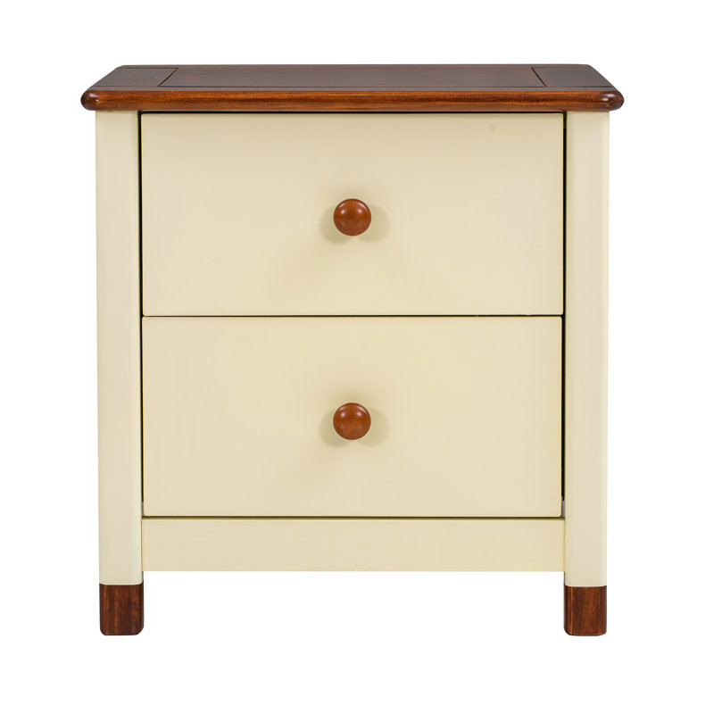 Children's Wooden End Table With Storage, Brown/Cream