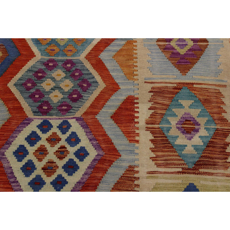 Tapis orange en laine fait à la main de conception unique 8 pi 3 po x 9 pi 10 po Loxton