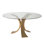 Lotus Dining Table w/Glass Top-Antique Gold/Bronze