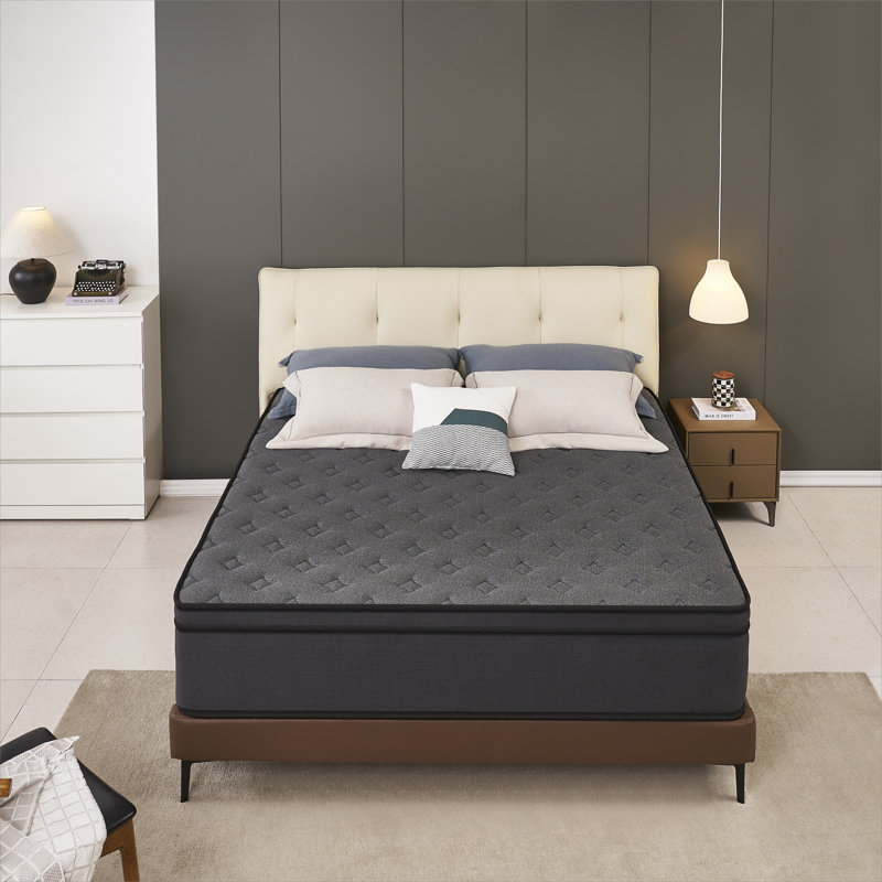 Memory Foam Mattress, 12 Inches Hybrid Mattress Individually Pocketed Coil Mattress Suitable for Home Guest Rooms and Hotels Black