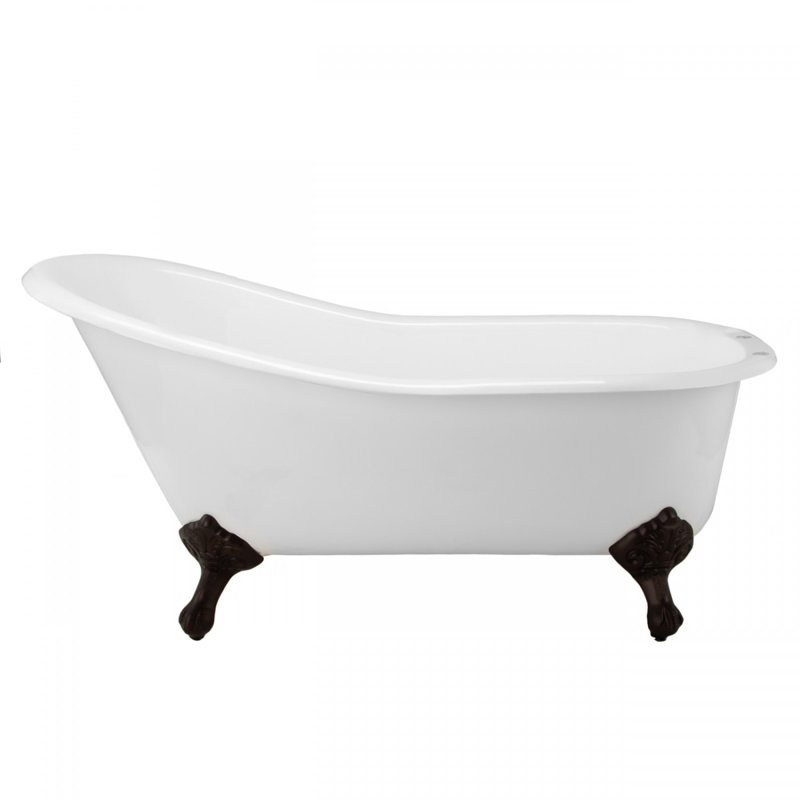 Baignoire de trempage sur pattes Charlotte, Bronze huilé, H 30 po x L 60,5 po x l 30 po