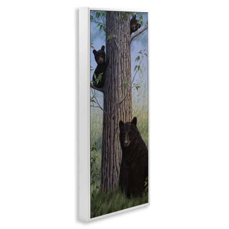  «Mama Bear & Cubs», art de la giclée encadrée par Valerie Rogers, H 30 po x l 13 po