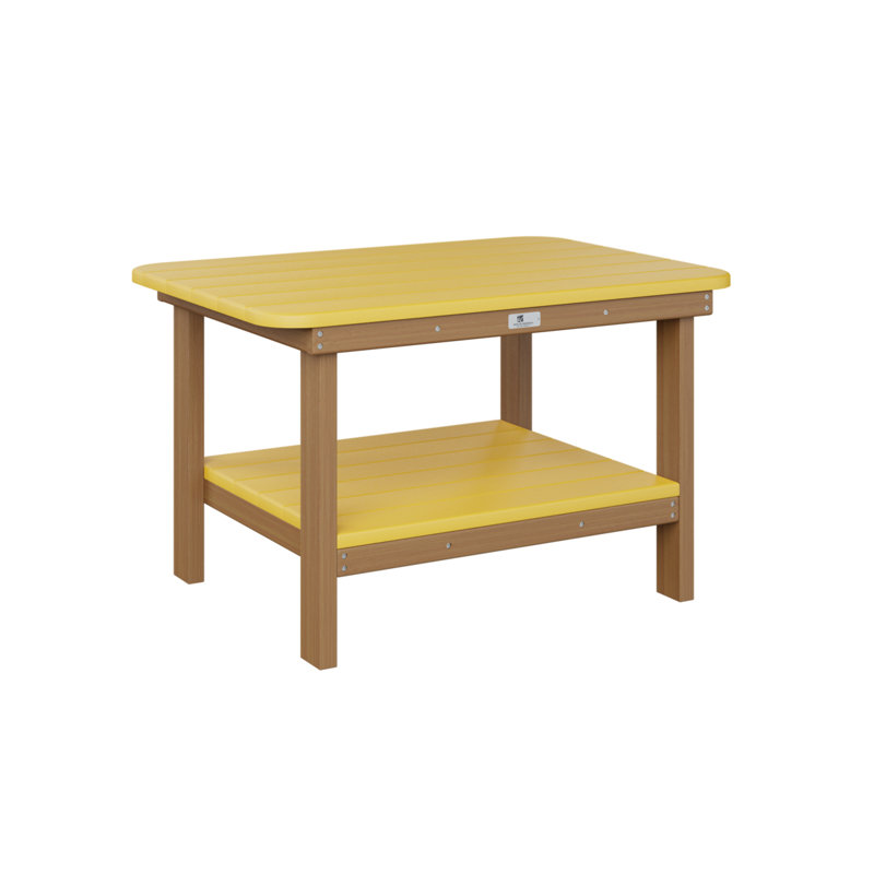 Table basse Berlin Gardens, Jaune soleil levant, Teck naturel
