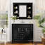Meuble-lavabo de salle de bain avec lavabo supérieur, armoire à miroir, armoire de rangement moderne avec 2 portes à fermeture douce et 2 tiroirs, meuble-lavabo simple-115688515