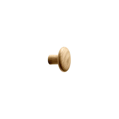 Oak Lacquered Wood "Brutus" Round Cabinet Knob