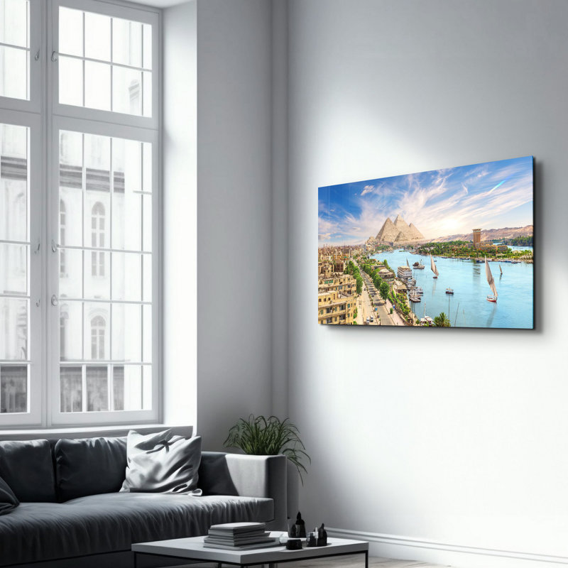 Élégante peinture murale en verre trempé de 13,8 po x 21,7 po | 100% verre trempé, épaisseur: 0,16 pouce | Imprimé UV pour des couleurs éclatantes | Parfait pour la décoration intérieure, le salon et les espaces de bureau