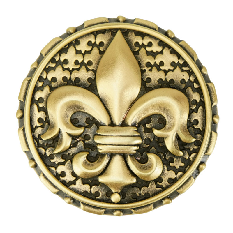FLEUR DE LIS KNOB; FLORENTINE , Museum Gold