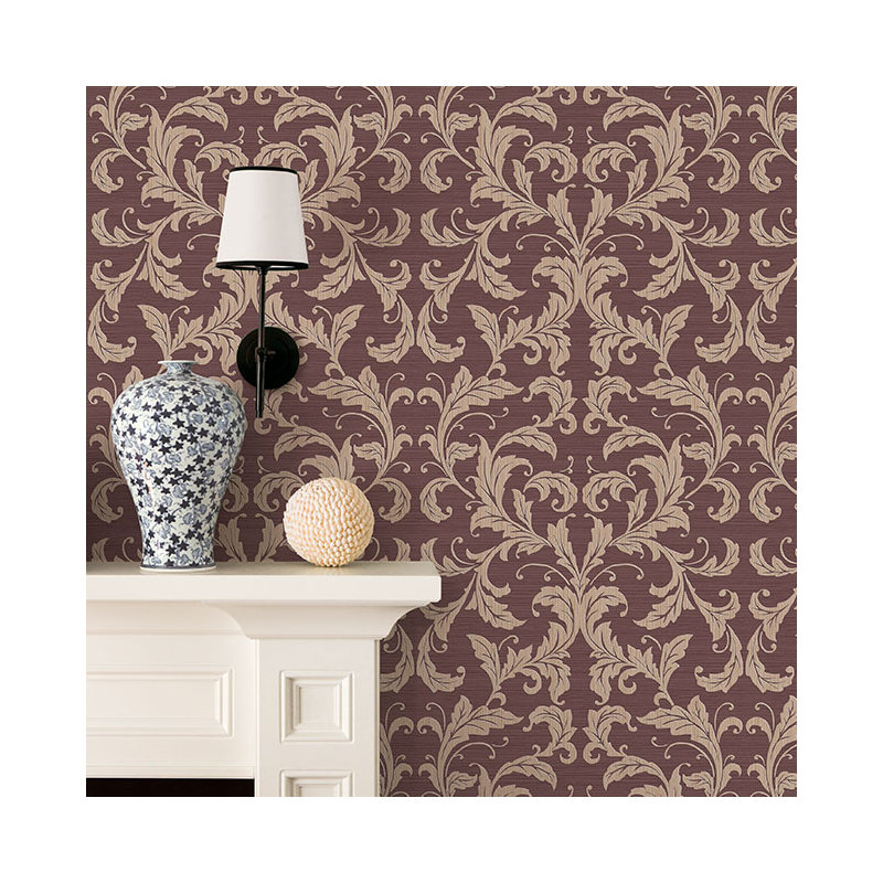 10m x 53cm Wallpaper Roll, Burgundy