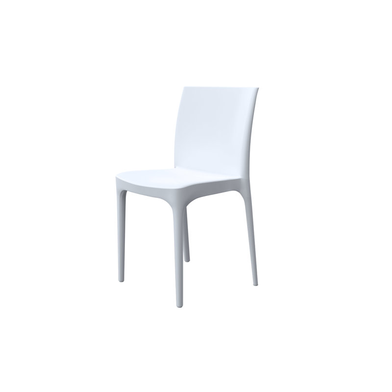 Chaise d'appoint de patio empilable Zip, Blanc