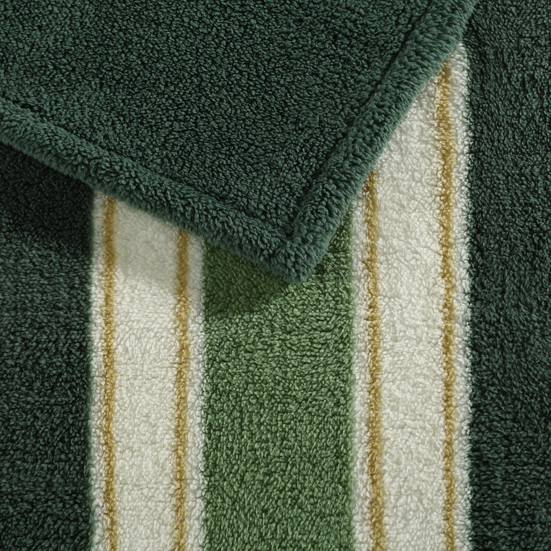 Jeté en sherpa réversible imprimé Tommy Bahama, Hanalei rayé vert