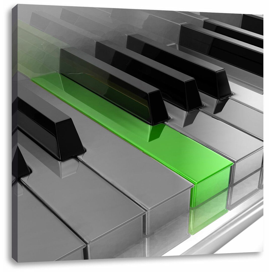 Leinwandbild Piano green Klaviertasten