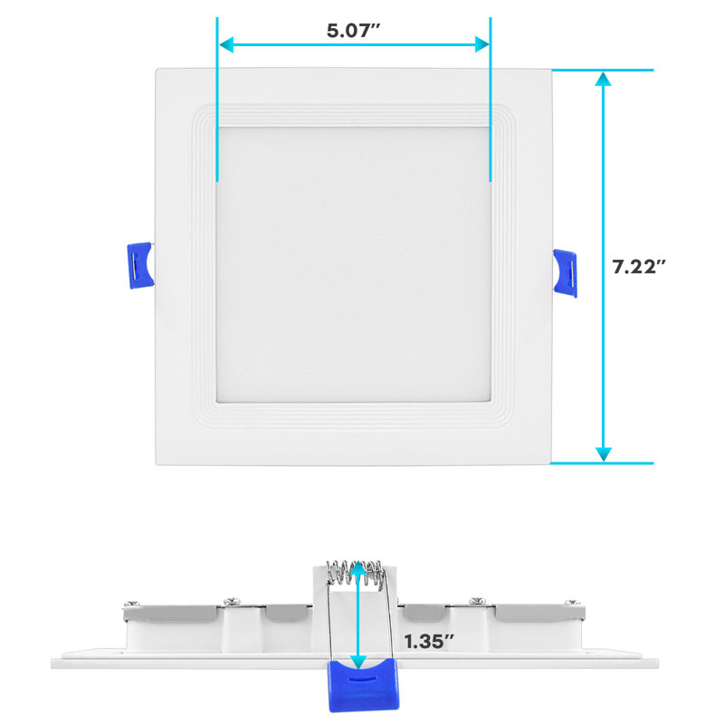 Ensemble d'éclairage encastré ultra-plat 6 "à DEL 5000K