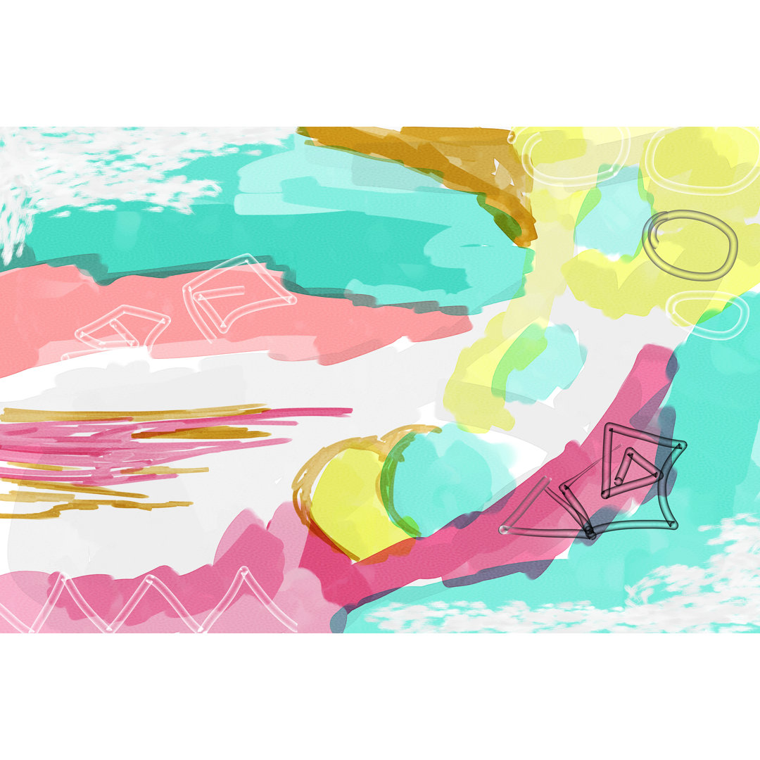 Bright Colour Abstract - Wrapped Canvas Painting