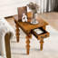 Ensemble de tables basses 3 pièces en bois massif rétro avec tiroir de rangement-807688626