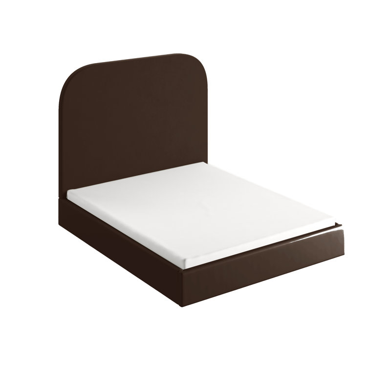 Plum Upholstered Ottoman Storage Bed, European Double  (140 x 200 cm), Brown