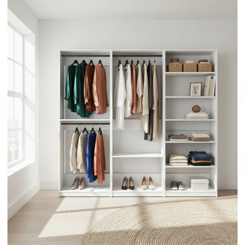 Prosper White Freestanding Walk In Wood Closet System