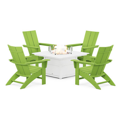 POLYWOOD® Modern Adirondack 4-Person Patio Seating Group
