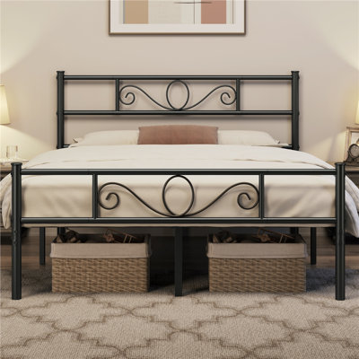 Metal Bed Frame with Headboard/Under-Bed Storage