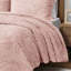 King/ King Embroidered Medallion Faux Fur Comforter In Blush Colour For Interior Design