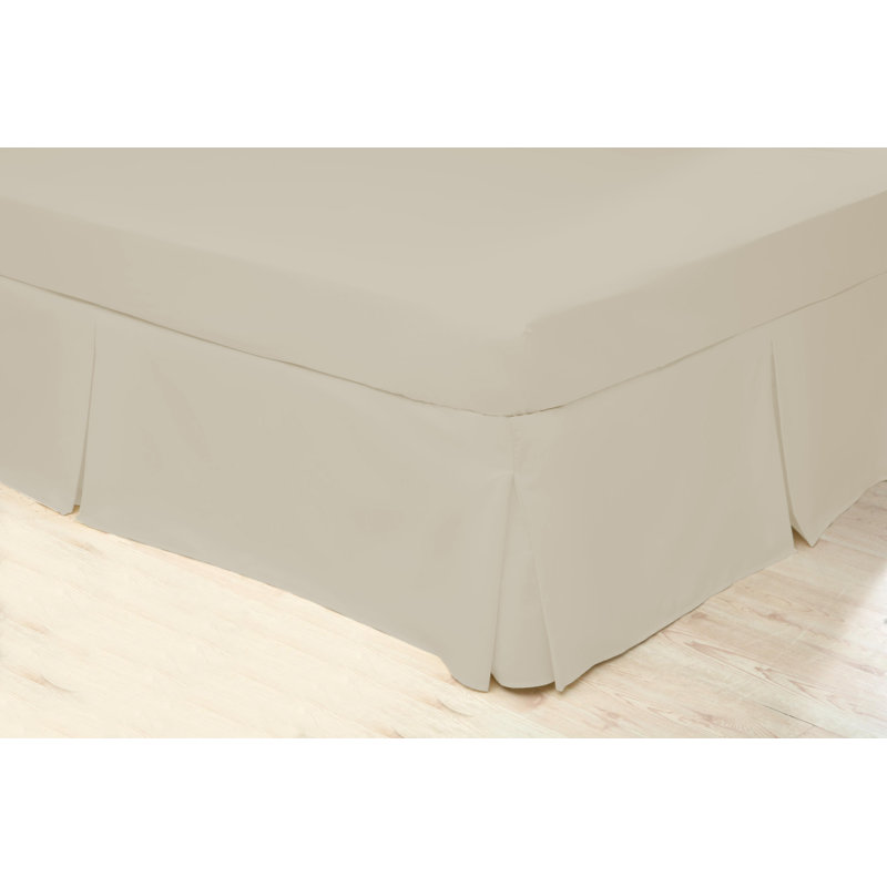 200 TC 50/50 Percale Polycotton Tailored Bed Skirt, Mushroom, Single (3')