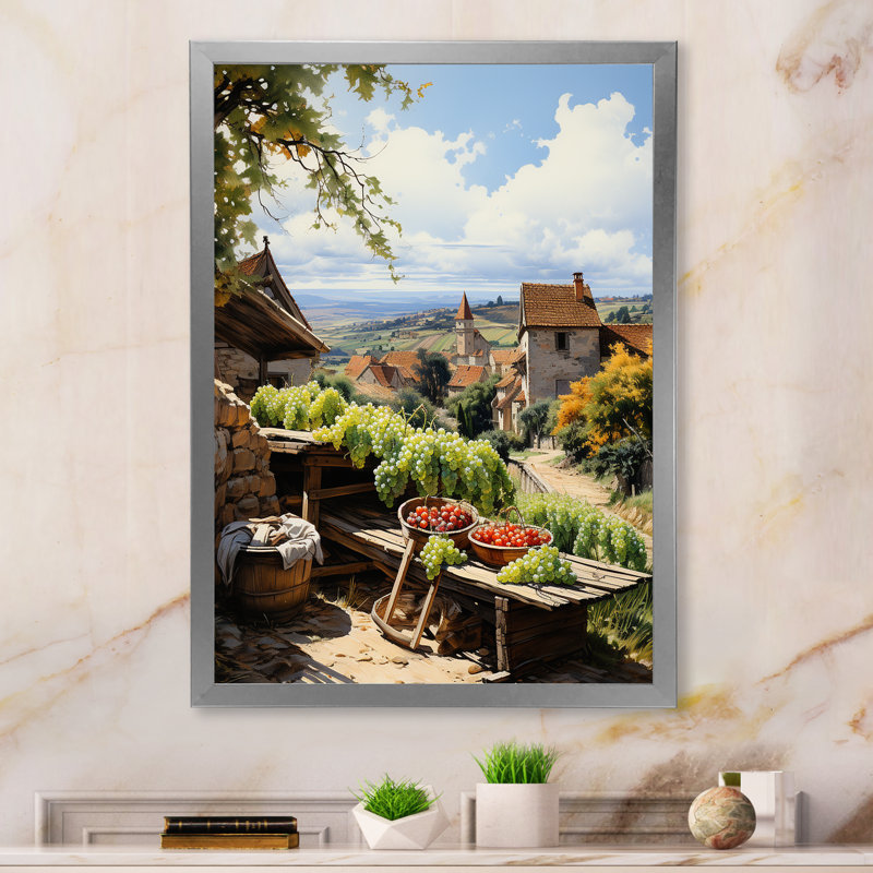 «Vineyard Harvest Symphony III», reproduction sur toile, H 40 po x l 30 po x P 1,5 po, Cadre photo argenté