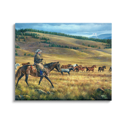 Équitation, paysage sur toile par Abraham Hunter, reproduction