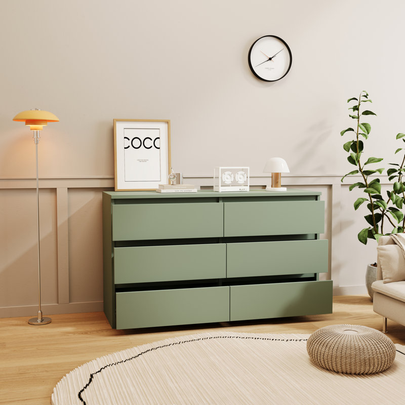 grande commode 6 tiroirs verte