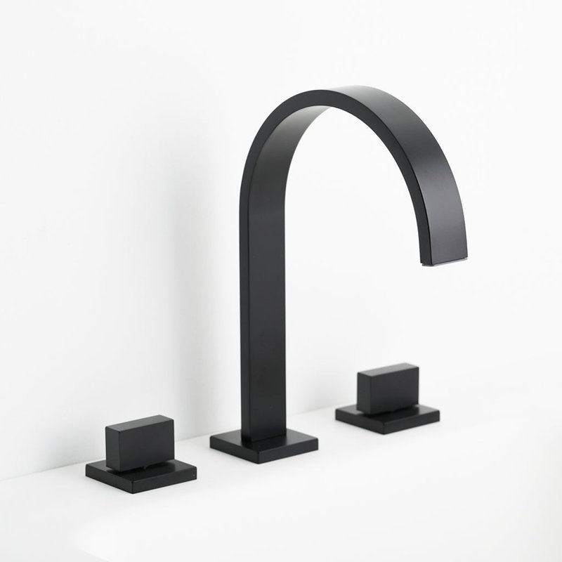 Devon Luk 2 Bathroom Faucet - Widespread - 9" Brass/Matt Black