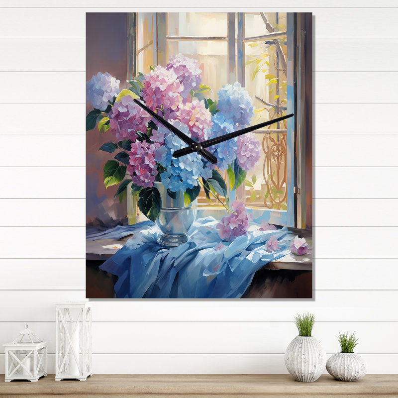 Horloge murale nature et hortensia, Petit