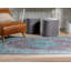 Nile Vintage Flat-Weave Machine Washable Medallion Teal Rug-61348691