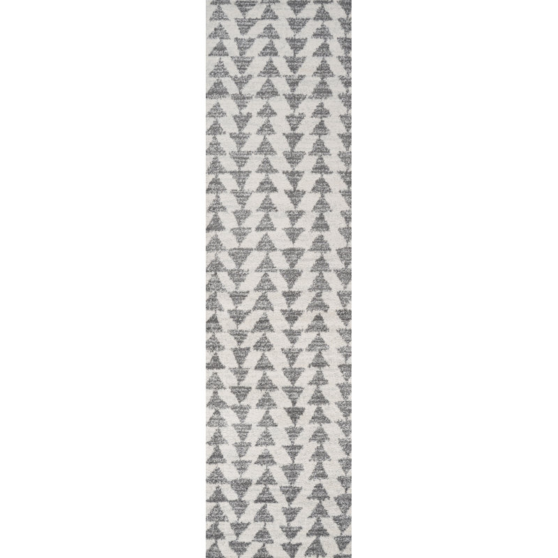 Tapis crème / gris Taos, Tapis de couloir 2 pi 2 po x 8 pi