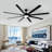 84 In Super Large Black Ceiling Fan With Remote Control
