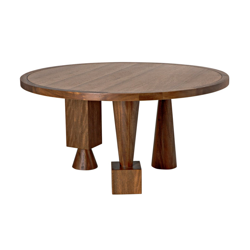 Hybrid Round Walnut Wood Dining Table