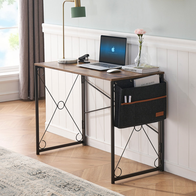 Keld Metal Base Computer Desk, Black