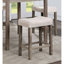 Transitional 5Pc Counter Height Dining Set Gray Counter HT. Table And 4X Stools Linen-Like Beige Cushion Seat Dining Room