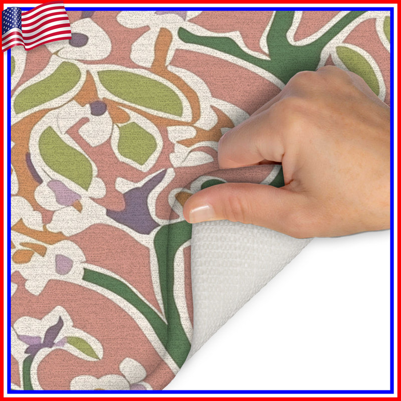 Tapis de bain floral Art Deco, 34in W x 21in L