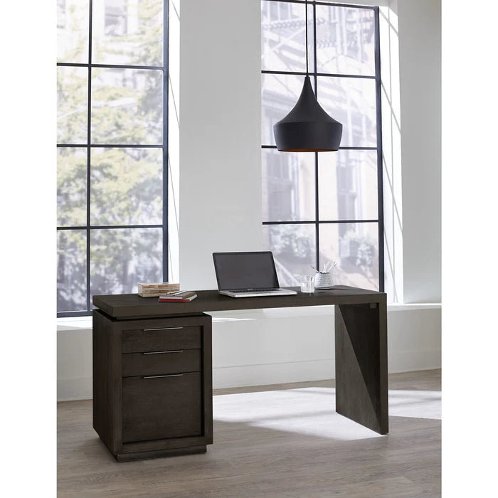 Bureau à simple piédestal Oxford en gris basalte, Gris